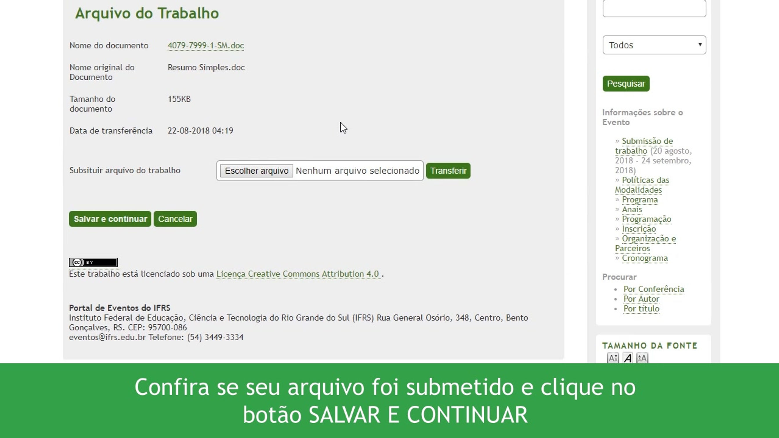 Tutorial para Submissão de Trabalhos